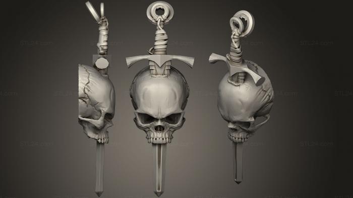 Jewelry (Skull Pendant, JVLR_1153) 3D models for cnc